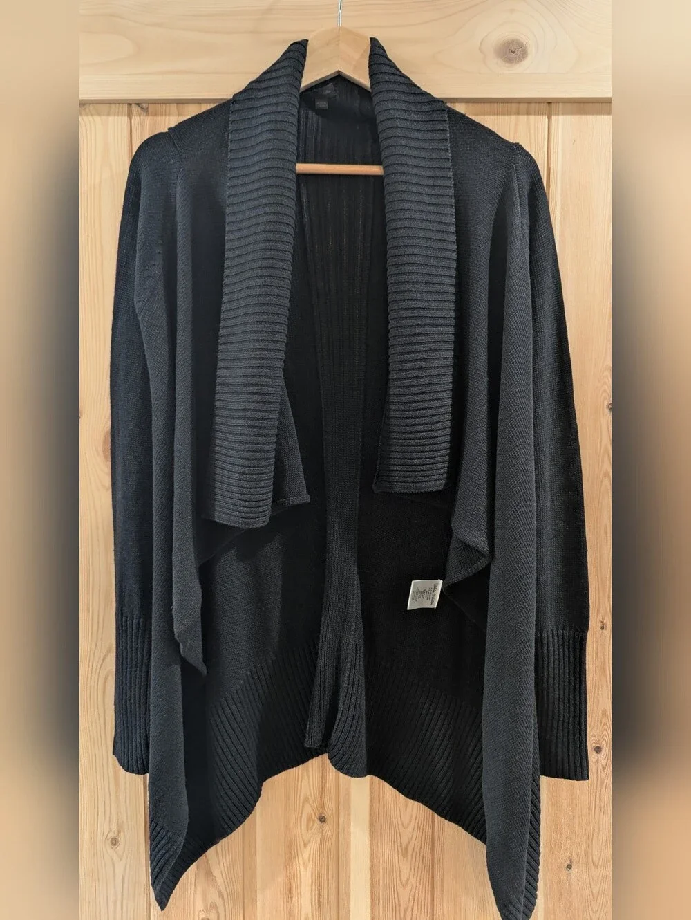 Talula Babaton Black Linen/Silk Blend Open Front Cardigan - Picture 2 of 7
